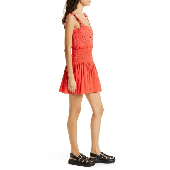 Sea NWT Camila Crochet Pleating Romper Red Size 8 - Picture 7 of 12
